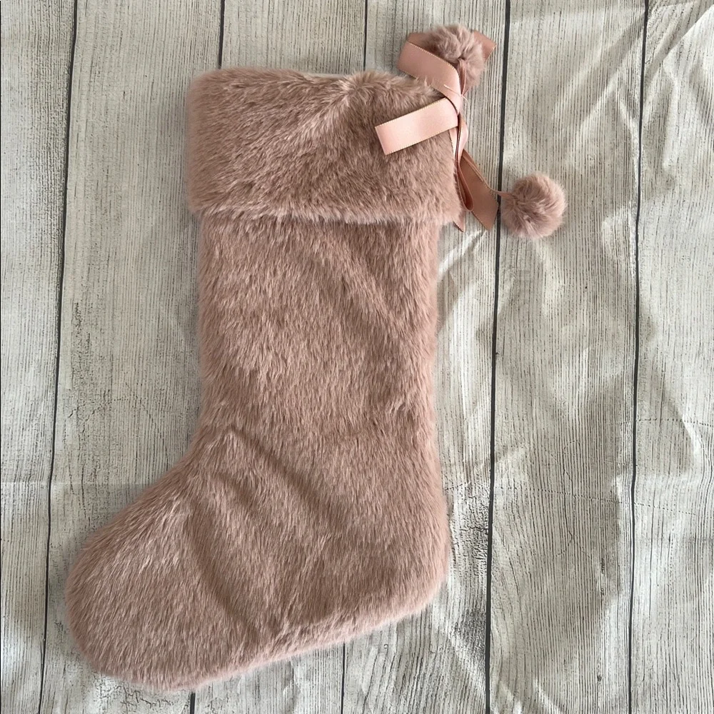Victoria’s Secret Pink Faux Fur Christmas Stocking - Picture 2 of 7